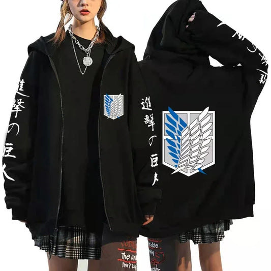 Anime Attack on Titan Hoodie Zipper Men's Sportswear
